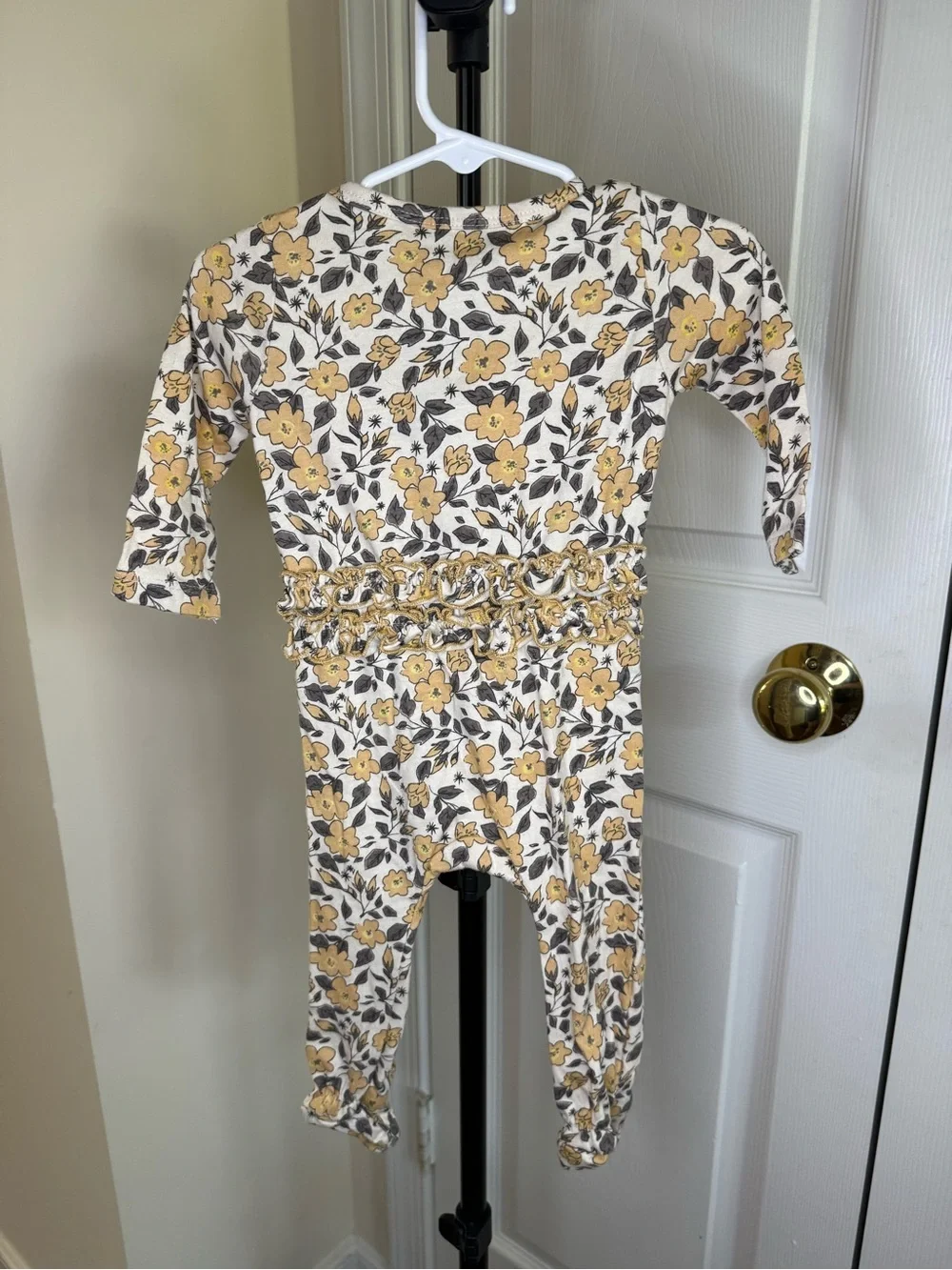 Jessica Simpson Yellow Floral Footed One-Piece
